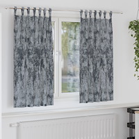 vidaXL Sammetsgardiner 2 st med Ögla Silvergrå 175x140 cm