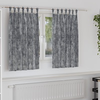 vidaXL Sammet Gardiner 2 st med Öljett Grå 140x140 cm