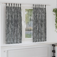 vidaXL Sammet Gardiner 2 st med Öljett Grå 175x140 cm