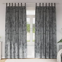 vidaXL Sammet Gardiner 2 st med Öljett Grå 245x140 cm