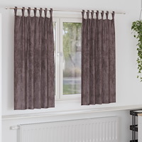 vidaXL Sammetsgardiner 2 st med Ögla Brun 175x140 cm