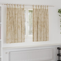 vidaXL Sammetsgardiner 2 st med öljett Grädde 140x140 cm