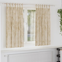 vidaXL Sammetsgardiner 2 st med öljett Grädde 175x140 cm