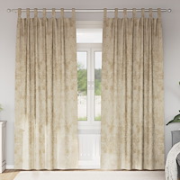 vidaXL Sammetsgardiner 2 st med öglor Grädde 260x140 cm