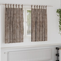 vidaXL Sammet Gardiner 2 st med Öljett Cappuccino 140x140 cm