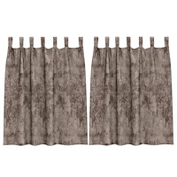 vidaXL Sammet Gardiner 2 st med Öljett Cappuccino 140x140 cm