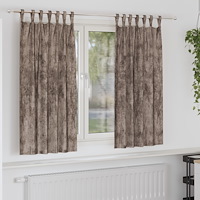vidaXL Sammetsgardiner 2 st med ögonringar Cappuccino 175x140 cm