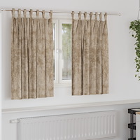 vidaXL Sammetgardiner 2 st med Öglor Champagne 140x140 cm