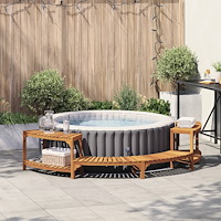 vidaXL Spabad Område Halvrund 272x120.5x55.5 cm Solid Akaciaträ