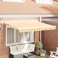 vidaXL Markis Ersättnings Tyg för 2.5x2 m Ram Gul och Vit