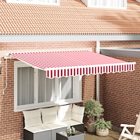 vidaXL Markisersättningsväv för 2.5x2 m ram Röd och Vit