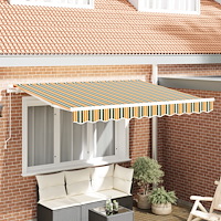 vidaXL Ersättningsmarkis tyg för 3.5x2 m ram Grön och Gul