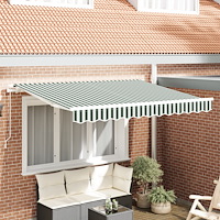 vidaXL Markis Tyg för 3.5x2 m ram grön och vit