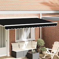 vidaXL Markisvalance för 4 m Ram Svart 3.8x0.2 m