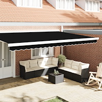 vidaXL Markisvalance för 5 m Ram Svart 4.8x0.2 m