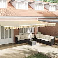 vidaXL Markis Valance för 6 m Ram Grön och Gul 5.8x0.2 m