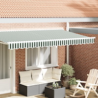 vidaXL Baldakin Valance för 4 m Ram Grön och Vit 3.8x0.2 m