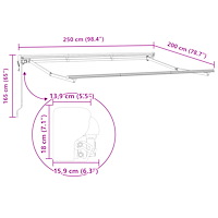 vidaXL elektrisk semi-kassett markis i metall