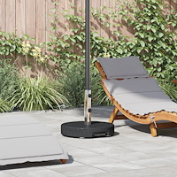 vidaXL Parasollbas med Hjul Black Granite 29 kg Rund