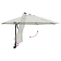 vidaXL Cantilever parasoll Sand Polyester, Aluminium Stor Hopfällbar