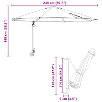 vidaXL Cantilever parasoll Sand Polyester, Aluminium Stor Hopfällbar