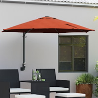 vidaXL Uteplatsparaply Terracotta Aluminiumram, Polyesterkapell Stor