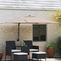 vidaXL Patio-parasol Taupe Polyester Stor Fällbar Patio-parasol