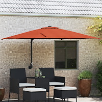 vidaXL Fristående Parasoll Bränd Orange Polyester Stor Lutbar