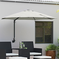 vidaXL Väggmonterad Trädgårdsparasol med LED Sand 248 cm