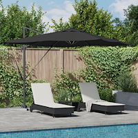 vidaXL Cantilever Roma Parasol med LEDs Svart 286x285x270 cm Aluminium