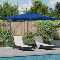 vidaXL Cantilever Roma Parasol med LEDs Azurblå 286x285x270 cm Aluminium