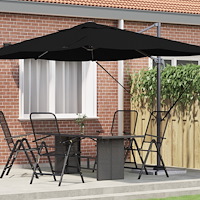 vidaXL Cantilever Paraply Svart Polyester duk med metallram Stor