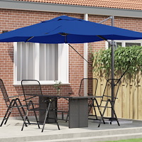 vidaXL Azurblå Cantilever Paraply Azurblå Polyester, Pulverlackerat Stål