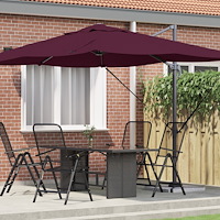 vidaXL Fristående Parasoll Bordeaux Röd Polyester, Stål Stort