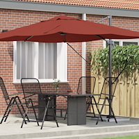 vidaXL Cantilever Parasoll Terrakotta Polyester, Stål Stor