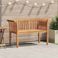 vidaXL Trädgårdsbänk 127.5x52x80 cm Massivt Teakträ