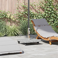 vidaXL Wheeled Parasol Base för Ø38/48mm Stolpar Grå Granit 30 kg Fyrkantig