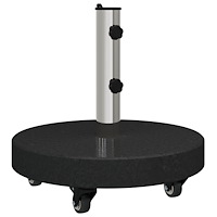 vidaXL Parasollbas med hjul för Ø38/48mm stolpar svart granit 30 kg rund