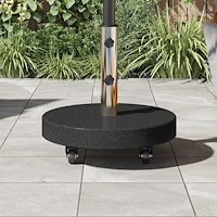 vidaXL Parasollbas med hjul för Ø38/48mm stolpar svart granit 30 kg rund