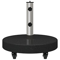vidaXL Parasollbas med hjul för Ø38/48mm stolpar svart granit 30 kg rund