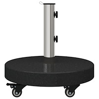 vidaXL Parasollbas med hjul för Ø38/48mm stolpar svart granit 30 kg rund