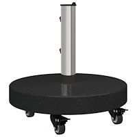 vidaXL Parasollbas med hjul för Ø38/48mm stolpar svart granit 30 kg rund