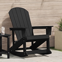 vidaXL Adirondack Gungstol Svart 73.5 x 92 x 90cm Plast