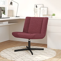 vidaXL Svängbar Stol Vinröd Polyester med metallbas Standard Svängbar