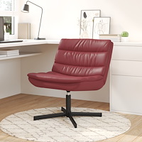 vidaXL Snurrstol Vinröd Konstläder Standard Snurrbar Rund Modern