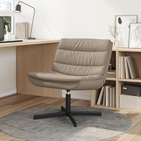vidaXL Svängstol Cappuccino Polyester, Metallbas Standard Ergonomisk