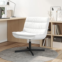 vidaXL Svängbar Stol Vit Polyester tyg, Metallram Medium Svängbar