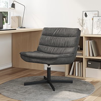 vidaXL Svängbar stol Jet svart Polyester, Metall Standard Svängbar