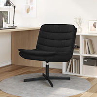vidaXL Svängbar Stol Svart Polyester Standard Svängbar