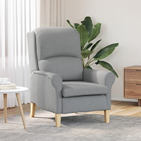 vidaXL Modern fåtölj Ljusgrå Polyester, Trä Medium Ergonomisk Fåtölj